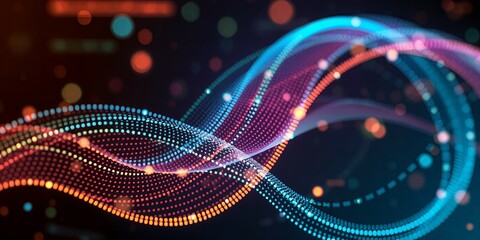 Poster - abstract colorful wave of light