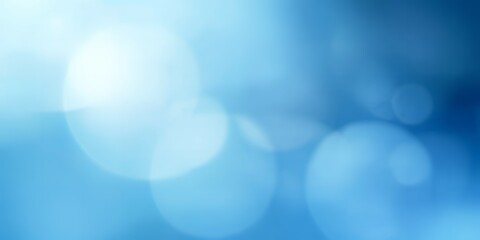 Poster - Abstract blue background with bokeh lights.