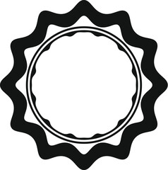 Poster - simple black sun shaped seal, conveying trust, quality, and excellence