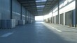 © nabila - Bright Logistics Hub with Empty Pallets in Daylight