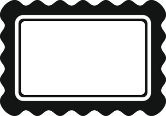 Poster - rectangular postal stamp with wavy edges, representing mailing, postage, and delivery services