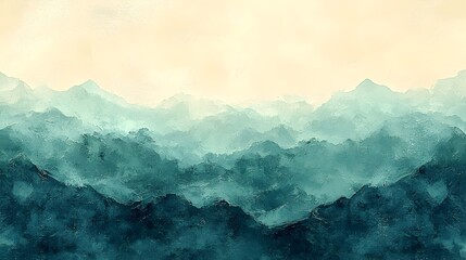 Poster - elegant and soothing pastel mint green to light sky blue gradient background with subtle noise textu