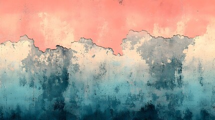 Poster - soft grainy gradient background with subtle noise texture in pastel peach and pale blue tones ideal 