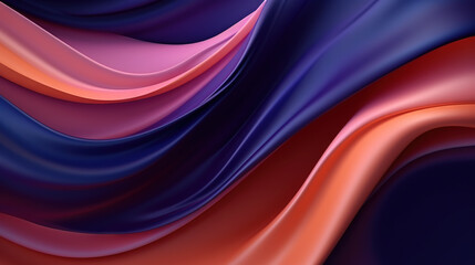 Poster - Vibrant abstract blue and purple waveform with fluid motion and colorful gradients