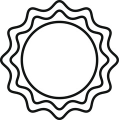Poster - simple line art drawing of a sun shining with wavy rays, representing warmth, energy, and positivity