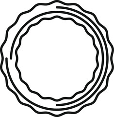 Poster - two wavy concentric circles creating a decorative frame, ideal for labels, logos or emblems
