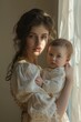 © Tetiana Kasatkina - Woman holding a child in her arms in a bright room, embodying warmth and calmness in a home environment