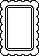 Poster - rectangular frame featuring decorative wavy edges, providing a stylish border for various design app
