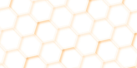 Poster - Abstract background yellow, white hexagon with seamless geometric pattern texture design. futuristic geometry pattern honeycomb mosaic texture design. hexagon minimalist mesh cell texture design.