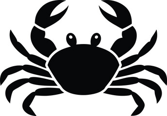crab silhouette, crab icon black vector seafood