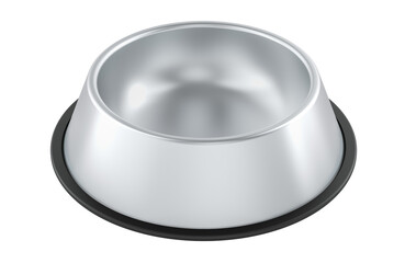 Poster - Stainless Steel Dog Bowl with Rubber Base, 3D rendering isolated on transparent background