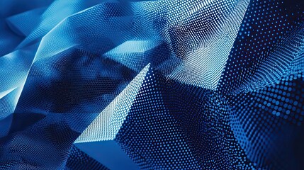 Poster - abstract blue geometric pattern with dotted texture