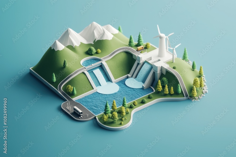 Harnessing Hydropower Water Flow Systems Renewable Energy Diagram
