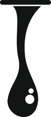 Poster - thick black liquid drop hanging and about to fall, forming a blob with small bubbles
