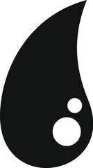 Poster - stylized illustration of a black drop falling with two air bubbles inside