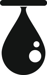 Poster - black ink drop dripping from printer nozzle, simple icon vector illustration