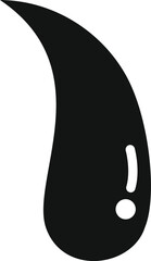 Poster - simple black icon of a drop of liquid dripping downward, isolated on white