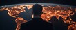 © Wimon - International Growth Path, A businessperson facing a path of glowing nodes on a map, symbolizing strategic global expansion.