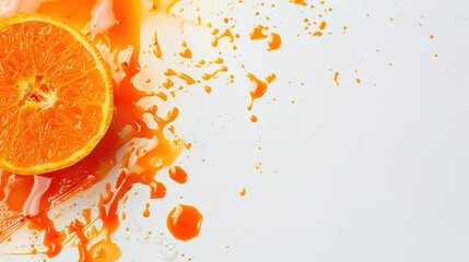 Orange Pulp on White Background - a bright and refreshing visual. The orange pulp brings a burst of color and zest to the scene.