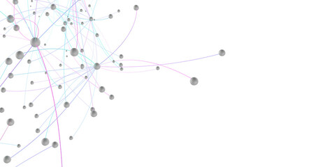 Leinwandbilder - Abstract plexus blue geometry background. Digital technology network connection concept. 3D rendered illustration