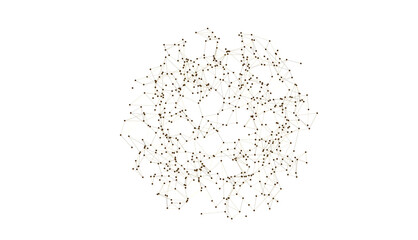 Fototapete - abstract lines with dots over dark background.