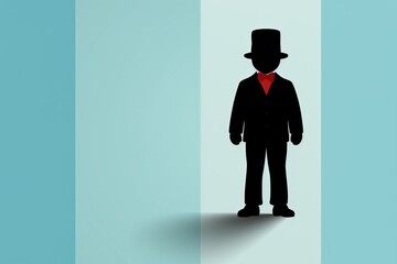 Poster - Elegant pale blue silhouette against a crisp, clean background for a minimalist aesthetic