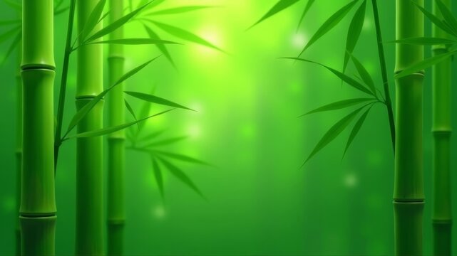 Horizontal background with green bamboo texture, perfect for nature-themed designs