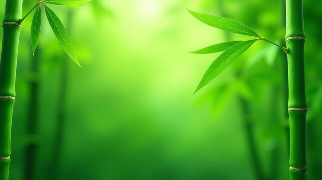 Horizontal background with green bamboo texture, perfect for nature-themed designs