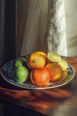 Wall Mural - Fresh citrus fruits on a table