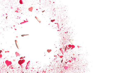 Wall Mural - realistic isolated heart confetti on the transparent background for decoration and covering. in transparent PNG