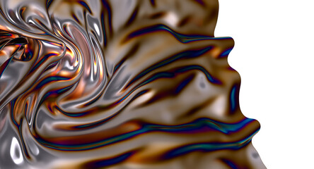 Poster - Shimmering metallic fabric with iridescent hues