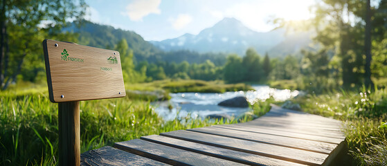 Wall Mural - Explore the nature reserve entrance to learn about conservation efforts