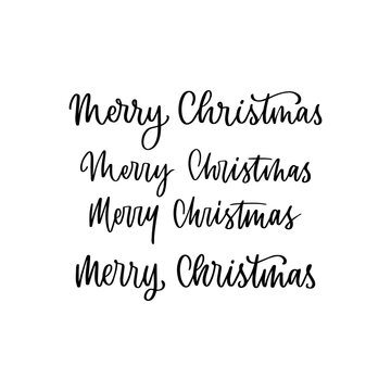 Merry Christmas set.Hand lettering on white background.
Vector illustration