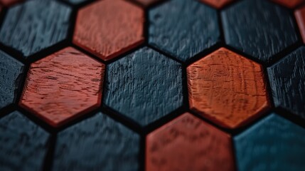 Canvas Print - Hexagon wood pattern