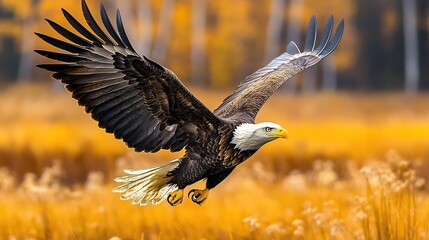 Wall Mural - Bald Eagle in Flight