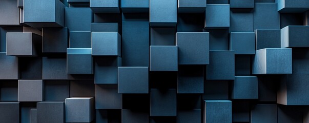 Aufkleber - Abstract background showing blue cubes creating modern pattern