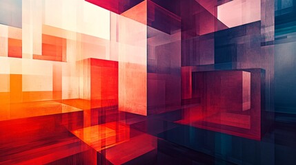 Aufkleber - Abstract geometric structure creating colorful and modern architectural design