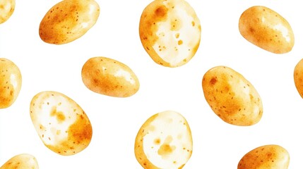 Canvas Print - Potatoes on white surface