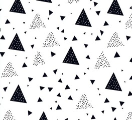 Poster - The geometric shape of triangles is incorporated into the seamless triangle pattern.