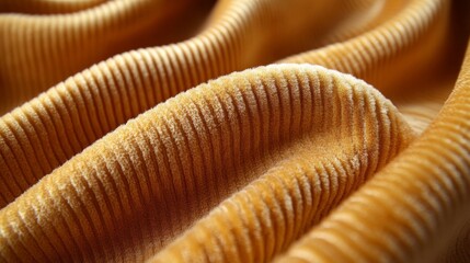 Poster - The fabric ripples softly with warm yellow hues, its plush texture beautifully catching the natural light. The gentle curves create an inviting scene.