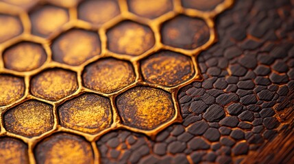 Sticker - Golden honeycomb texture