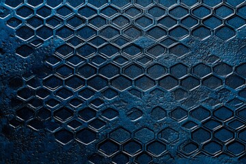 Poster - Geometric abstract background with molecular structure in hexagon shape.