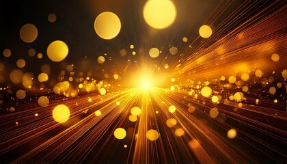 Canvas Print - glowing background, gold color, bokeh effect