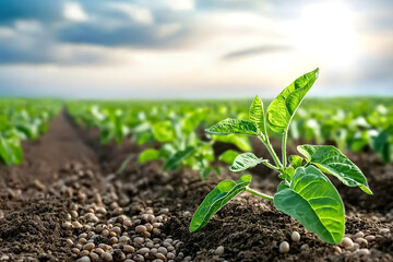 Wall Mural - Enhancing nature conservation through intercropped fields of legumes and grains