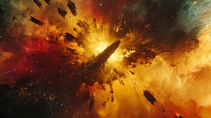 Poster - A vibrant layered artwork of a rising star bursting into radiant textures, symbolizing growth and ambition in digital form. Cinematic Scene, 4k resolution, cinematic scene