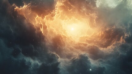 Poster - An abstract design of a bright star ascending with multiple layers and depth, highlighting concepts of rising potential. Cinematic Scene, 4k resolution, cinematic scene