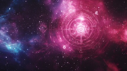 Poster - A graphic representation of high-value symbols layered with cosmic textures and abstract stars, showing a blend of power and beauty. Cinematic Scene, 4k resolution, cinematic scene