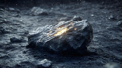 Poster - A digital art piece showing a fallen star fading into darkness, with complex textures representing decline and fall. Cinematic Scene, 4k resolution, cinematic scene