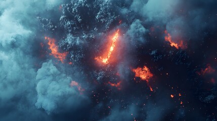 Poster - A design of layered textures with a central rising star, showcasing energy and ambition in abstract digital art. Cinematic Scene, 4k resolution, cinematic scene