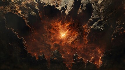 Poster - A design of layered textures with a central rising star, showcasing energy and ambition in abstract digital art. Cinematic Scene, 4k resolution, cinematic scene